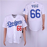 Dodgers 66 Yasiel Puig White Cool Base Jersey Dzhi,baseball caps,new era cap wholesale,wholesale hats